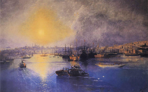 Constantinopla Sunset (Ivan Aivazovsky) - Reprodução com Qualidade Museu