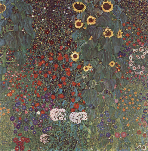 Jardim rural com girassóis (Gustav Klimt) - Reprodução com Qualidade Museu