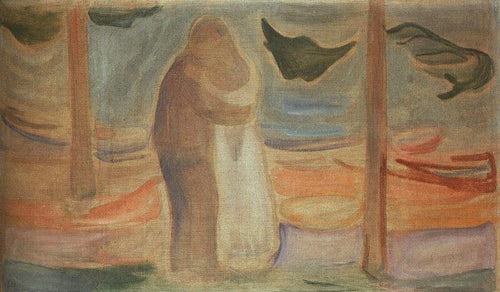 Casal Na Costa (Edvard Munch) - Reprodução com Qualidade Museu