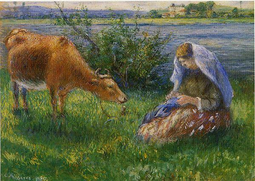 Cowherd, Pontoise (Camille Pissarro) - Reprodução com Qualidade Museu