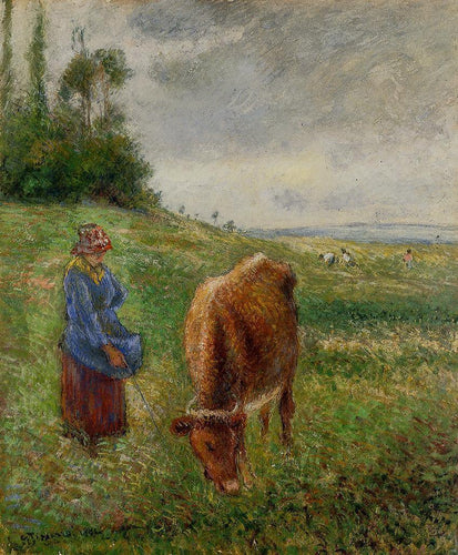 Cowherd, Pontoise (Camille Pissarro) - Reprodução com Qualidade Museu