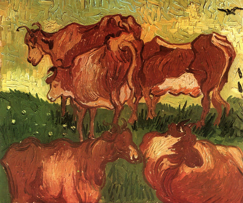 Vacas (Vincent Van Gogh) - Reprodução com Qualidade Museu