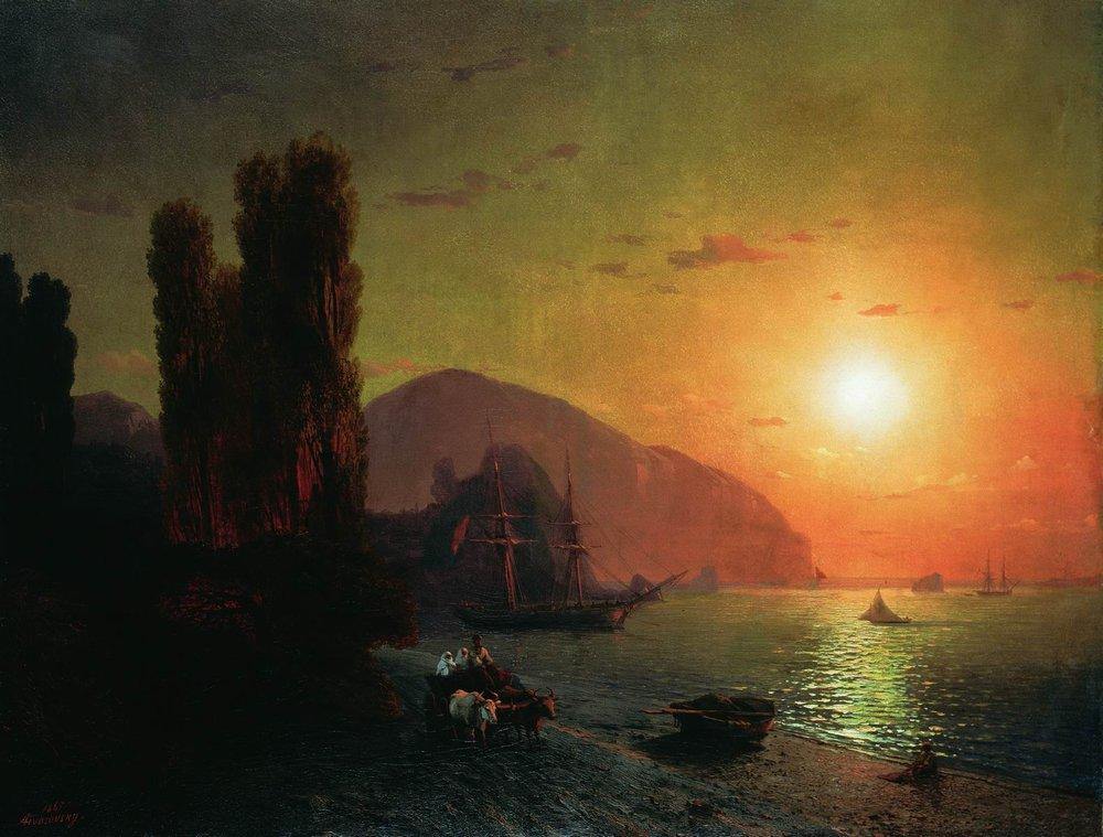 Visão da Crimeia. Ayu Dag (Ivan Aivazovsky) - Reprodução com Qualidade Museu