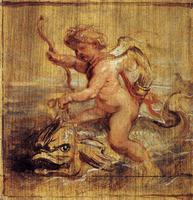 Cupido cavalgando um golfinho (Peter Paul Rubens) - Reprodução com Qualidade Museu