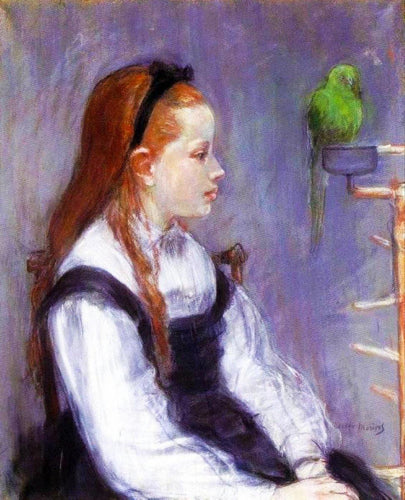 Rapariga com um papagaio - Replicarte