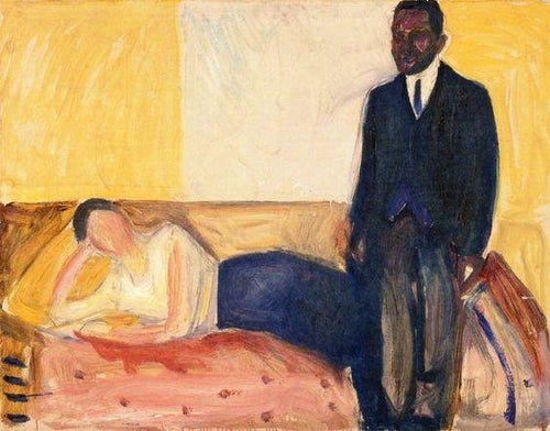 Mulher reclinada e africana em pé (Edvard Munch) - Reprodução com Qualidade Museu