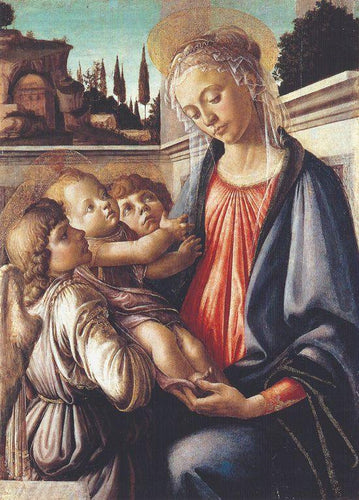 Madonna e criança e dois anjos (Sandro Botticelli) - Reprodução com Qualidade Museu