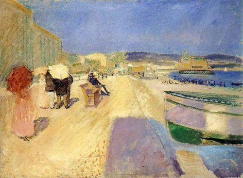 Promenade Des Anglais. Nice - Tarde na Promenade Des Anglais (Edvard Munch) - Reprodução com Qualidade Museu