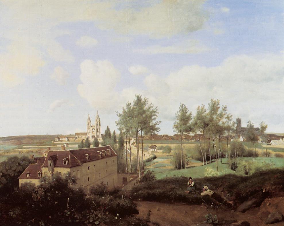 Soissons visto da fábrica do Sr. Henrys - Jean-Baptiste-Camille Corot