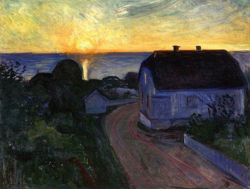 Sunrise In Asgardstrand (Edvard Munch) - Reprodução com Qualidade Museu