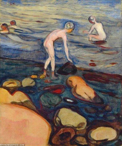 Tomando banho para meninos (Edvard Munch) - Reprodução com Qualidade Museu