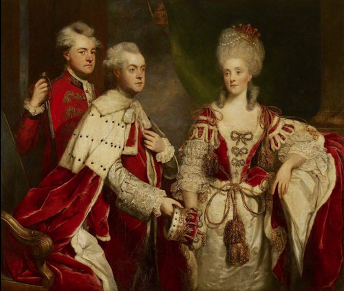George Harcourt, 2º Conde Harcourt, sua esposa Elizabeth e o irmão William