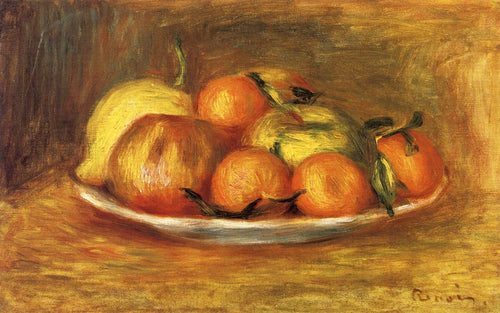 Natureza morta com tangerinas, maçãs e um limão (Pierre-Auguste Renoir) - Reprodução com Qualidade Museu