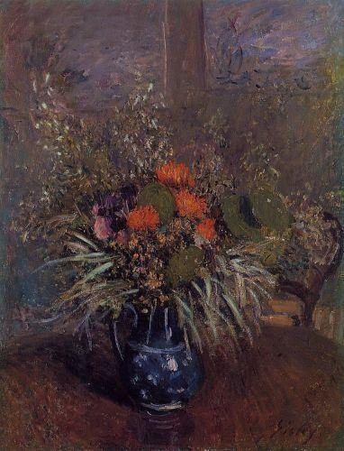 Buquê de flores (Alfred Sisley) - Reprodução com Qualidade Museu