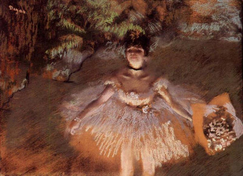 Dançarino no palco com um buquê (Edgar Degas) - Reprodução com Qualidade Museu