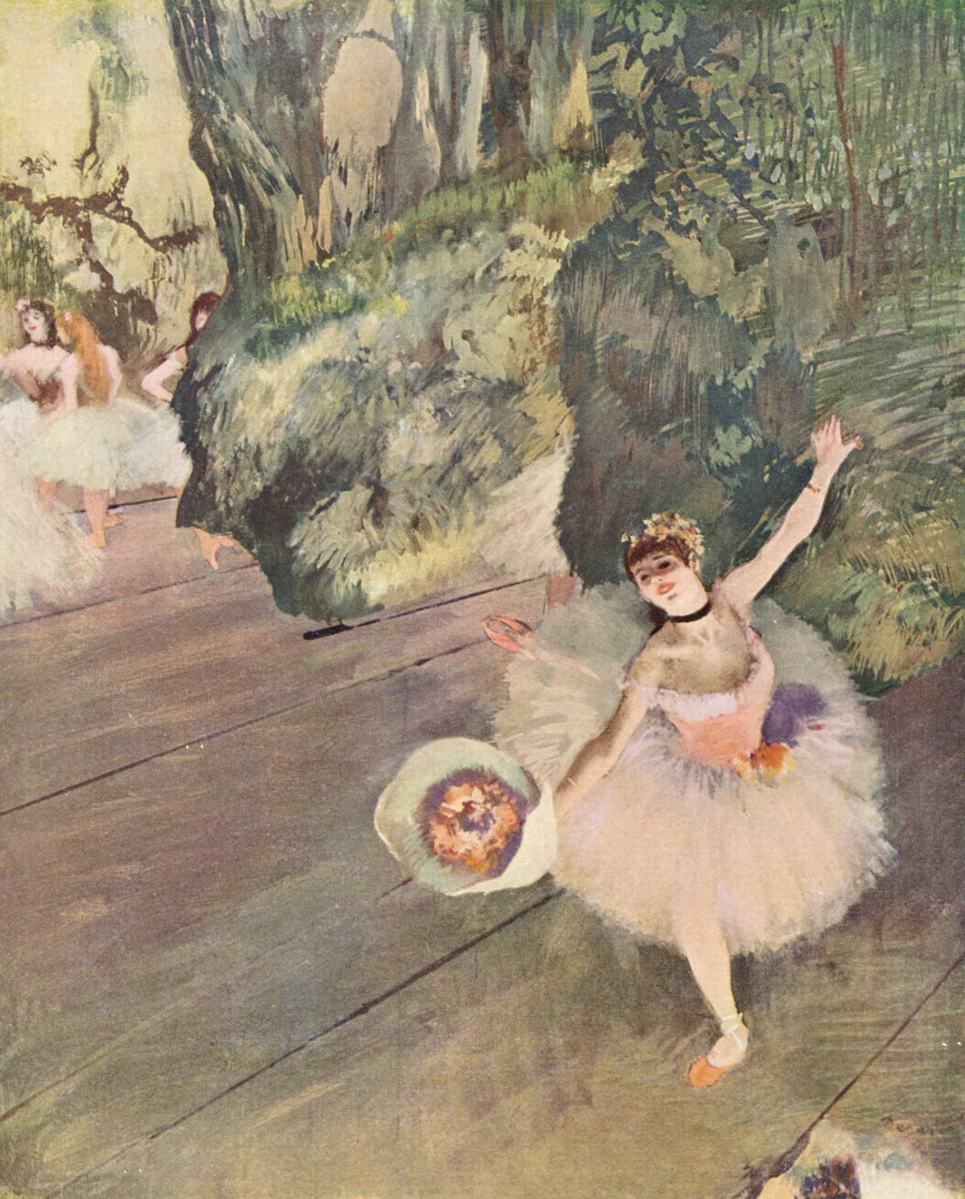 Dançarina com um buquê de flores A estrela do balé (Edgar Degas) - Reprodução com Qualidade Museu