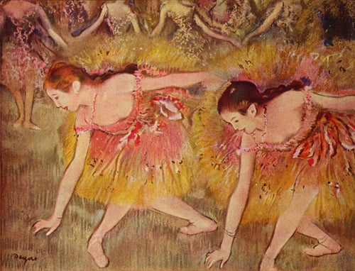 Dançarinos curvando-se para baixo (Edgar Degas) - Reprodução com Qualidade Museu