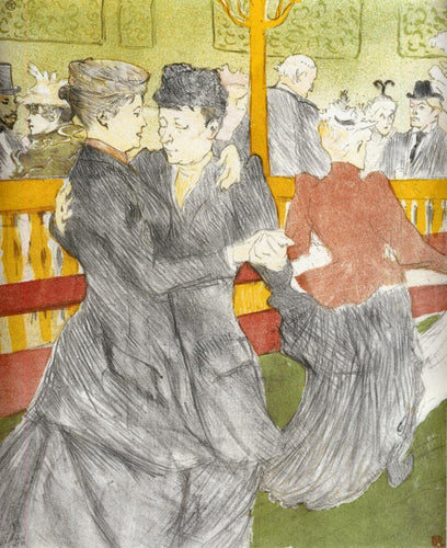 Dançando no Moulin Rouge (Henri de Toulouse-Lautrec) - Reprodução com Qualidade Museu