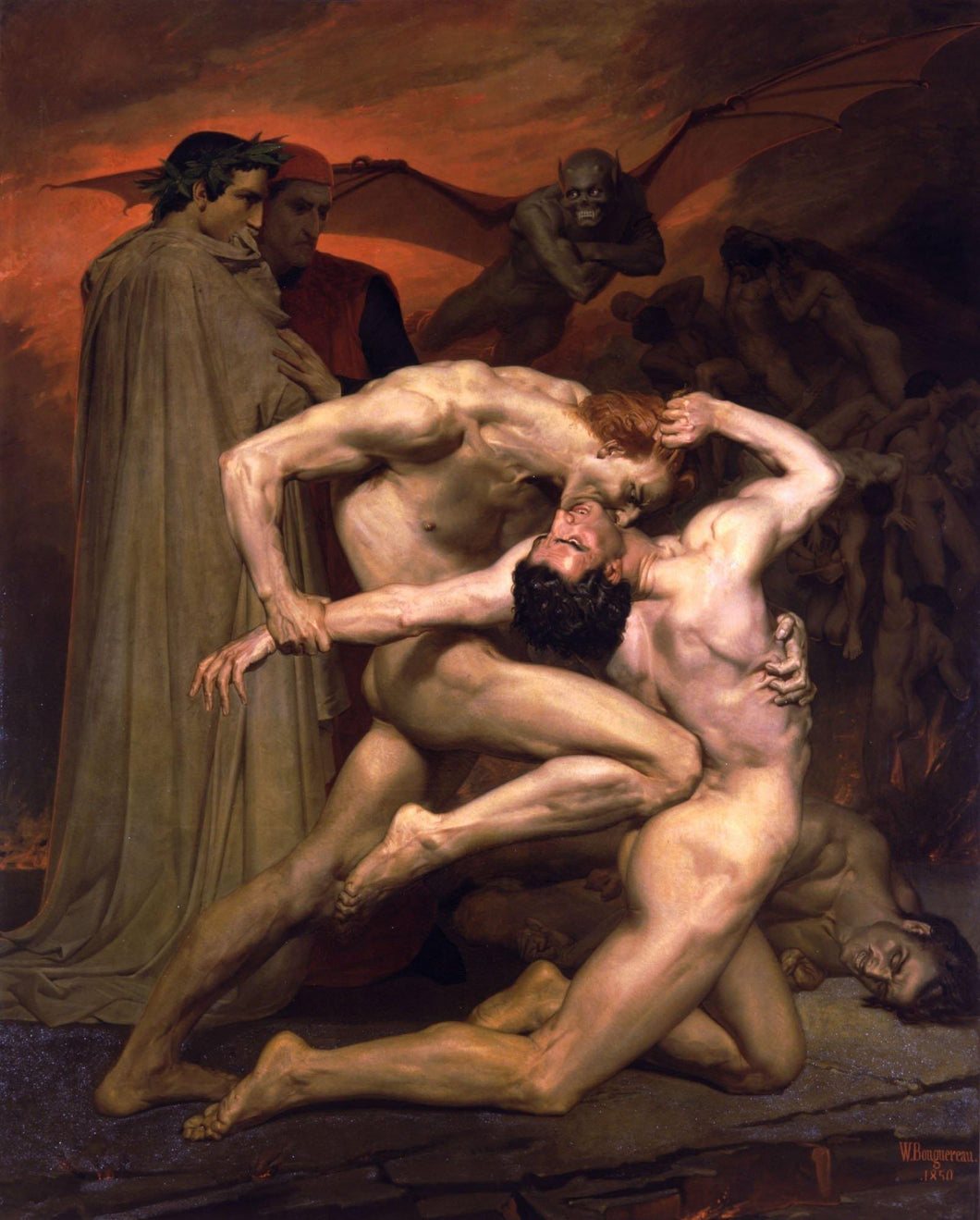 Dante e Virgílio no Inferno (William-Adolphe Bouguereau) - Reprodução com Qualidade Museu