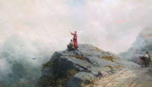 Dante mostra o artista nas nuvens incomuns (Ivan Aivazovsky) - Reprodução com Qualidade Museu