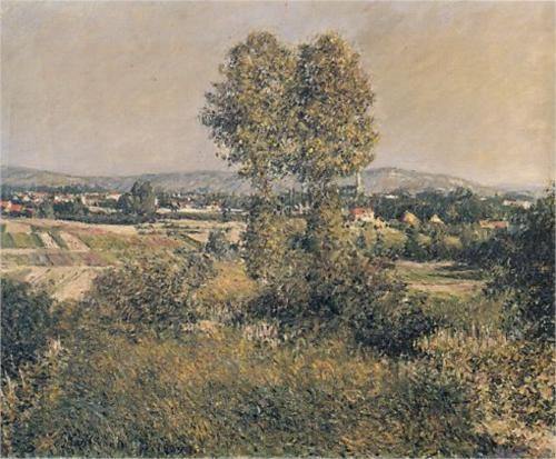 Paisagem em Argenteuil (Gustave Caillebotte) - Reprodução com Qualidade Museu