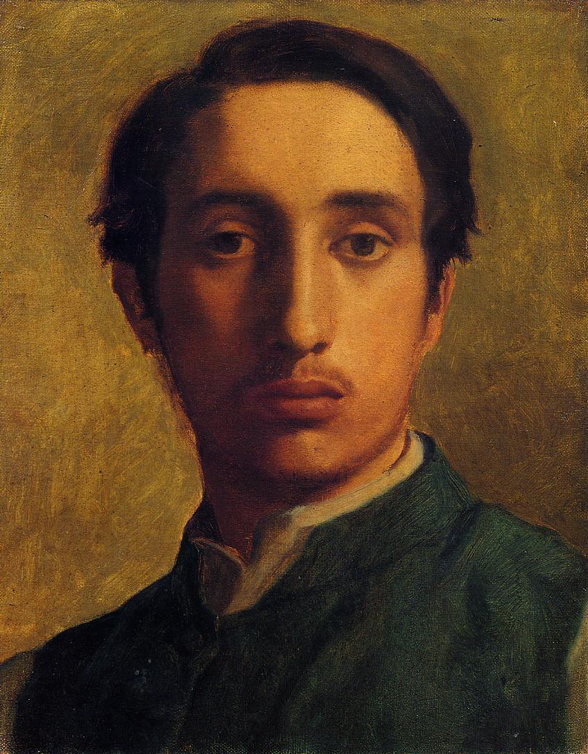 Degas em um casaco verde (Edgar Degas) - Reprodução com Qualidade Museu
