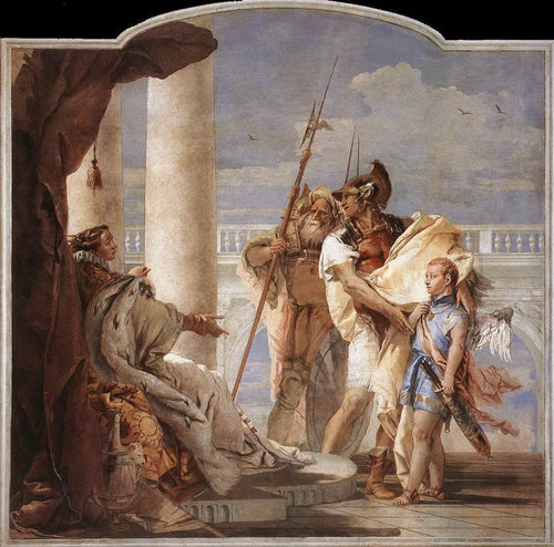 Detalhe de Dido, de Eneida Apresenta Cupido, Disfarçado de Ascânio a Dido