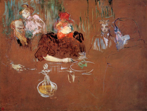 Jantar na casa do sr. E da sra. Nathanson (Henri de Toulouse-Lautrec) - Reprodução com Qualidade Museu