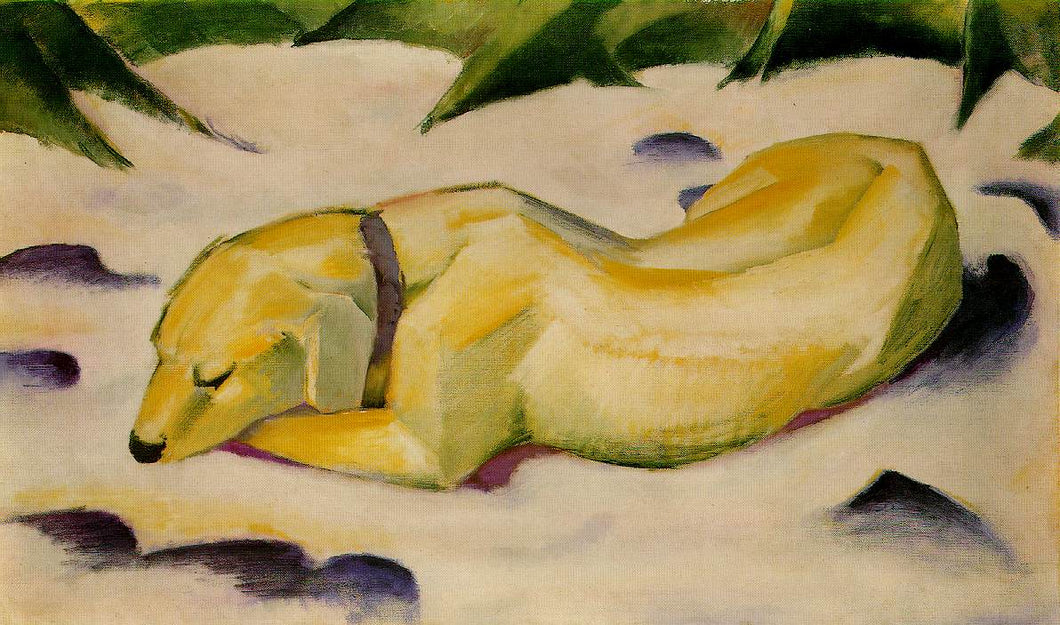 Cachorro deitado na neve (Franz Marc) - Reprodução com Qualidade Museu