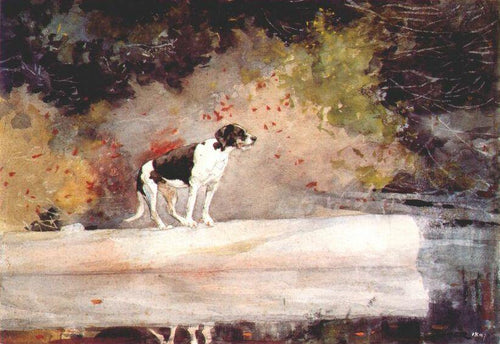 Cachorro em um tronco (Winslow Homer) - Reprodução com Qualidade Museu