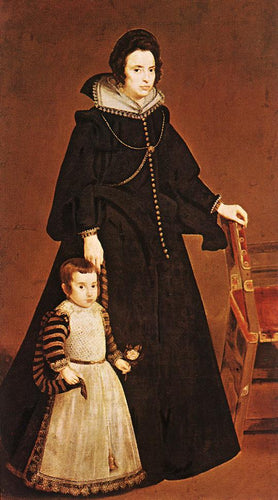 Dona Antonia De Ipenarrieta Y Galdos e seu filho (Diego velázquez) - Reprodução com Qualidade Museu