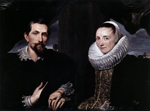 Retrato duplo do pintor Frans Snyders e sua esposa (Anthony van Dyck) - Reprodução com Qualidade Museu
