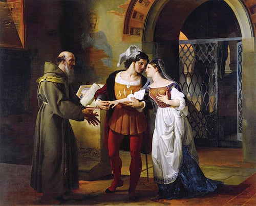 O noivado de Romeu e Julieta testemunhado pelo padre Lorenzo