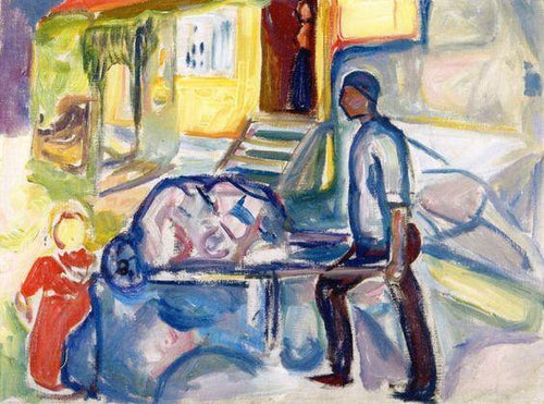 Trabalhador com um carrinho de mão (Edvard Munch) - Reprodução com Qualidade Museu