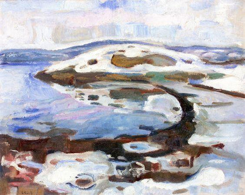 Baía do fiorde no inverno (Edvard Munch) - Reprodução com Qualidade Museu