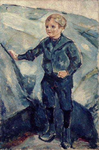 Menino na paisagem rochosa (Edvard Munch) - Reprodução com Qualidade Museu