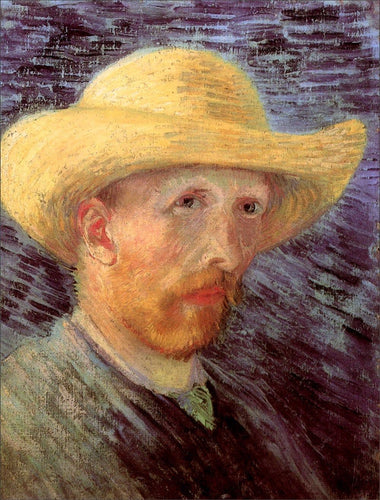 Auto-retrato com chapéu de palha (Vincent Van Gogh) - Reprodução com Qualidade Museu