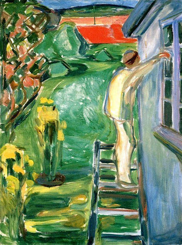 Pintor perto da parede (Edvard Munch) - Reprodução com Qualidade Museu