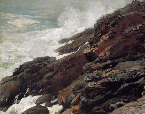 Costa do alto penhasco do Maine (Winslow Homer) - Reprodução com Qualidade Museu