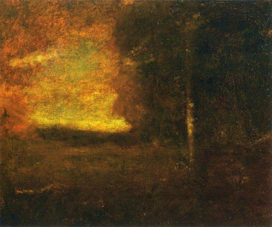 Paisagem do pôr do sol - George Inness