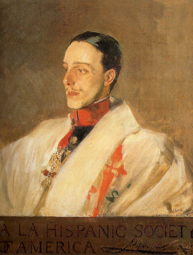 Retrato do Rei Alfonso (Joaquin Sorolla) - Reprodução com Qualidade Museu