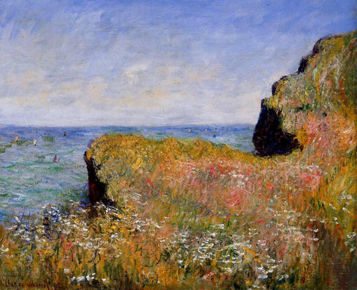 Edge Of The Cliff, Pourville (Claude Monet) - Reprodução com Qualidade Museu