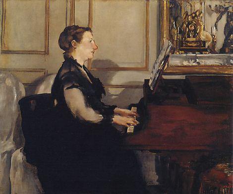 Madame Manet no piano (Edouard Manet) - Reprodução com Qualidade Museu
