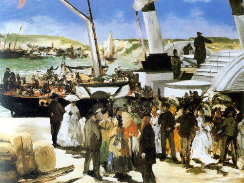 Partida do Barco Folkstone (Edouard Manet) - Reprodução com Qualidade Museu