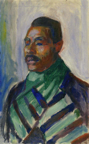 Africano com lenço verde (Edvard Munch) - Reprodução com Qualidade Museu