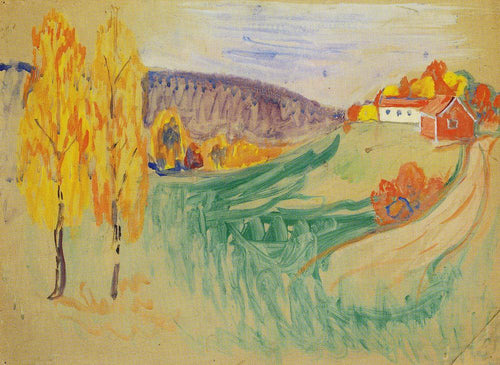 Paisagem de outono (Edvard Munch) - Reprodução com Qualidade Museu