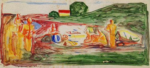 Banhistas na praia (Edvard Munch) - Reprodução com Qualidade Museu