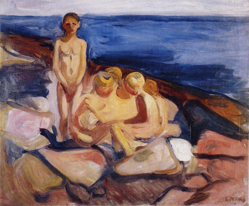 Tomando banho para meninos (Edvard Munch) - Reprodução com Qualidade Museu