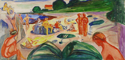 Cena de praia (Edvard Munch) - Reprodução com Qualidade Museu