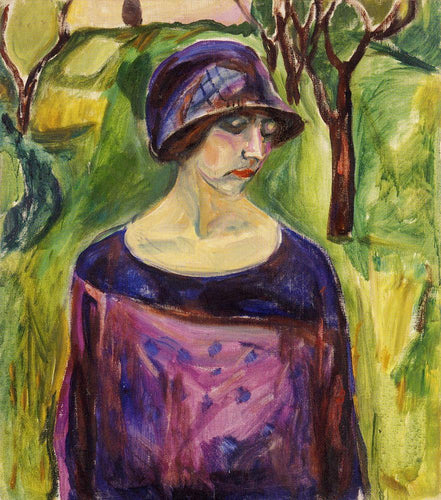 Birgit Prestoe no jardim (Edvard Munch) - Reprodução com Qualidade Museu